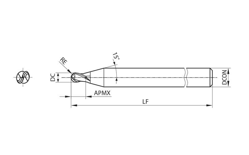 Solid carbide end mill