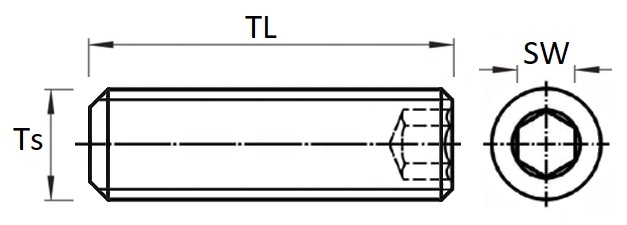 UM Grub screw w/flat point