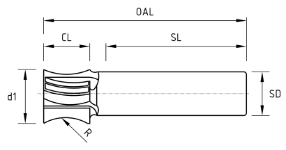 UM HP DP Radius shank cutter