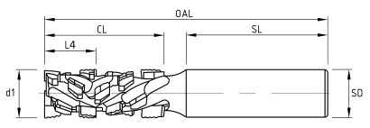 UM HP DP Roughing shank cutter